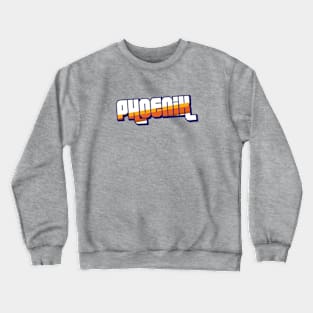 Retro Phoenix Word Art with Stripes Crewneck Sweatshirt